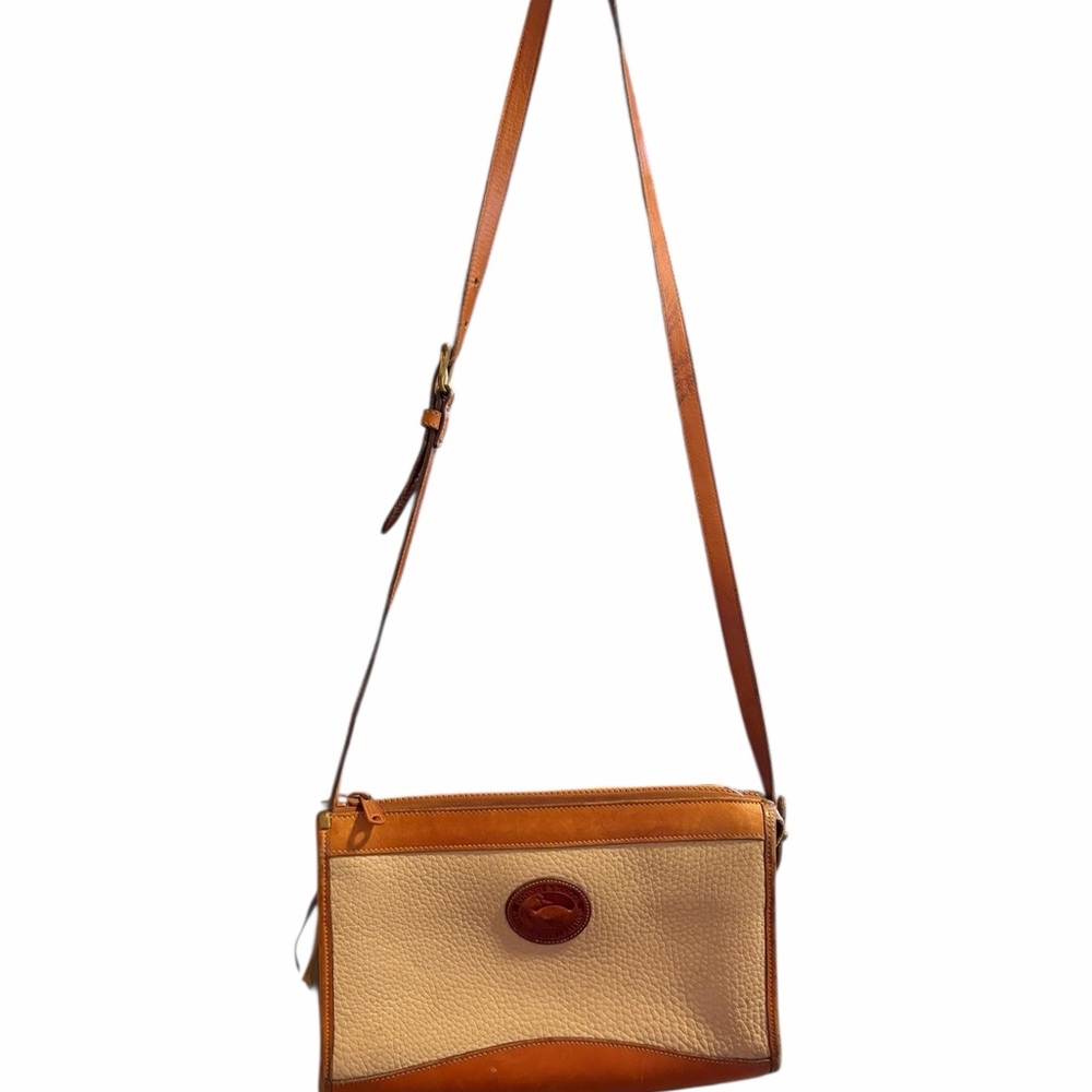 Vintage Dooney & Bourke Tan and Cream Crossbody Bag
